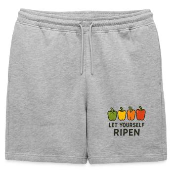 Laissez-vous mûrir - Short de survêtement homme premium - gris chiné - Devant - AI Model Male 178 light (178cm)