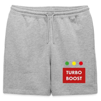 Texte rétro du turbo boost - Short de survêtement homme premium - gris chiné - Devant - AI Model Male 178 light (178cm)