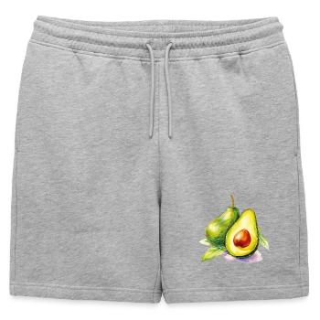 Fraîcheur de l’avocat aquarelle - Short de survêtement homme premium - gris chiné - Devant - AI Model Male 178 light (178cm)