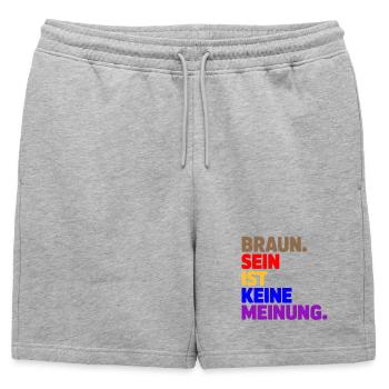 Being Tan Is Not an Opinion - Antifa Tee - Mens' Premium Organic Sweatshorts - heather grey - Front - AI Model Male 178 light (178cm)