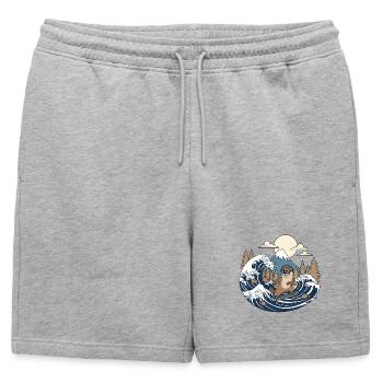 Kawaii Skateboard Bieber - Short de survêtement homme premium - gris chiné - Devant - AI Model Male 178 light (178cm)