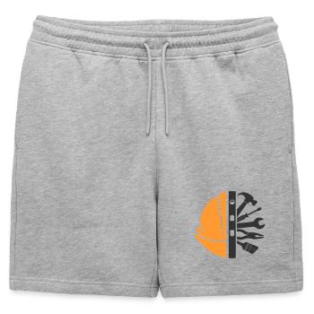 Construction Helmet & Tools – Craftsman Logo - Mens' Premium Organic Sweatshorts - heather grey - Front - AI Model Male 178 light (178cm)