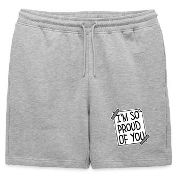 I'm So Proud Of You Heartily Encouraging Saying - Mens' Premium Organic Sweatshorts - heather grey - Front - AI Model Male 178 light (178cm)