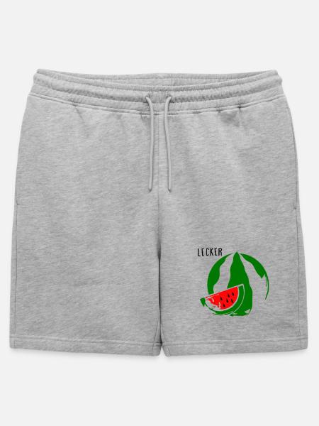 Melone - Männer Premium Organic Sweatshorts - Grau meliert