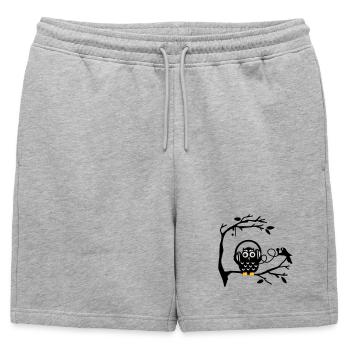 Listen to music - Mens' Premium Organic Sweatshorts - heather grey - Front - AI Model Male 178 light (178cm)