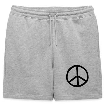 Signe de paix - Short de survêtement homme premium - gris chiné - Devant - AI Model Male 178 light (178cm)