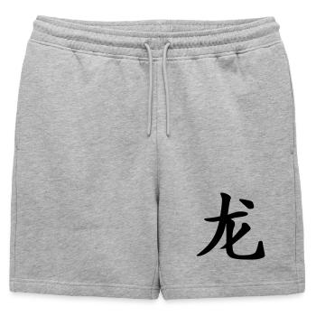 Dragons - Horoscope chinois - Short de survêtement homme premium - gris chiné - Devant - AI Model Male 178 light (178cm)