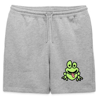 Frog avec la langue - Short de survêtement homme premium - gris chiné - Devant - AI Model Male 178 light (178cm)