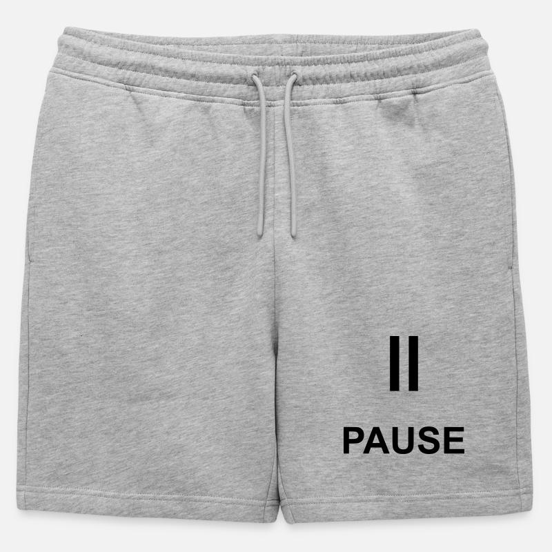 Pause Auszeit Geschenk Statement - Männer Premium Organic Sweatshorts - Grau meliert