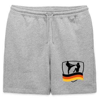 deutschland_kampfsport_1 - Männer Premium Organic Sweatshorts - Grau meliert - Vorne - AI Model Male 178 light (178cm)