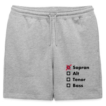 Sopran - Männer Premium Organic Sweatshorts - Grau meliert - Vorne - AI Model Male 178 light (178cm)