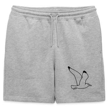 mouette - Short de survêtement homme premium - gris chiné - Devant - AI Model Male 178 light (178cm)