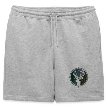 Chasseur - Chasse - Cerf - Short de survêtement homme premium - gris chiné - Devant - AI Model Male 178 light (178cm)