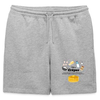 pâte a crêpes recette ingrédients chandeleur - Short de survêtement homme premium - gris chiné - Devant - AI Model Male 178 light (178cm)