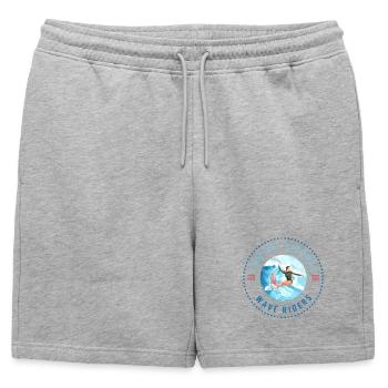 Tropical Paradise Wave Riders - Short de survêtement homme premium - gris chiné - Devant - AI Model Male 178 light (178cm)