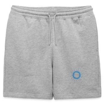 forme pointillée éolienne tournée bleue - Short de survêtement homme premium - gris chiné - Devant - AI Model Male 178 light (178cm)