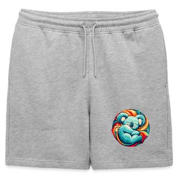 Koala sleeps - Mens' Premium Organic Sweatshorts - heather grey - Front - AI Model Male 178 light (178cm)