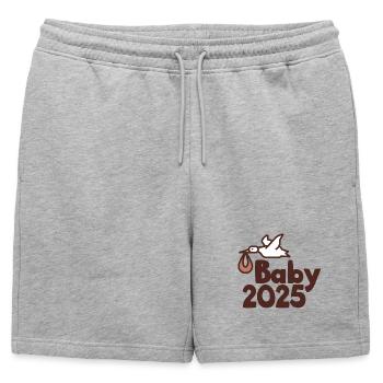 Bébé cigogne 2025 - Short de survêtement homme premium - gris chiné - Devant - AI Model Male 178 light (178cm)