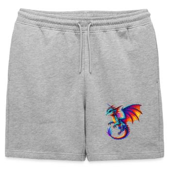 Dragon - Short de survêtement homme premium - gris chiné - Devant - AI Model Male 178 light (178cm)