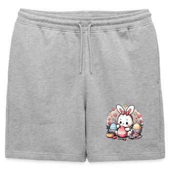 Préparatifs de Pâques - Short de survêtement homme premium - gris chiné - Devant - AI Model Male 178 light (178cm)