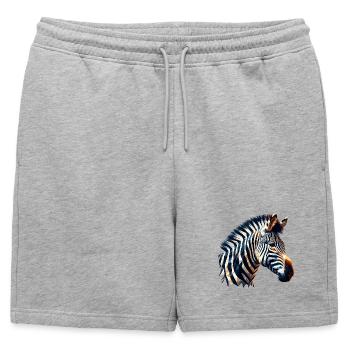 Polygonal Zebra - Mens' Premium Organic Sweatshorts - heather grey - Front - AI Model Male 178 light (178cm)
