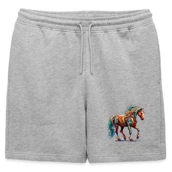 Cheval - Short de survêtement homme premium - gris chiné - Devant - AI Model Male 178 light (178cm)