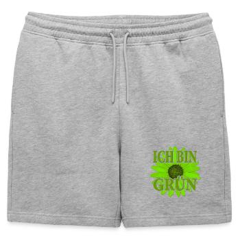 I'm Green - Margarite Flower - Mens' Premium Organic Sweatshorts - heather grey - Front - AI Model Male 178 light (178cm)