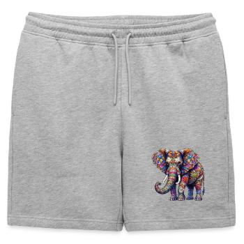 Éléphant - Short de survêtement homme premium - gris chiné - Devant - AI Model Male 178 light (178cm)