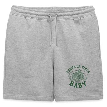 Pasta la vista baby- Spaghetti noodles ramen - Mens' Premium Organic Sweatshorts - heather grey - Front - AI Model Male 178 light (178cm)