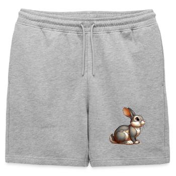 Lapin - Short de survêtement homme premium - gris chiné - Devant - AI Model Male 178 light (178cm)