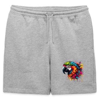 Perroquet - Short de survêtement homme premium - gris chiné - Devant - AI Model Male 178 light (178cm)