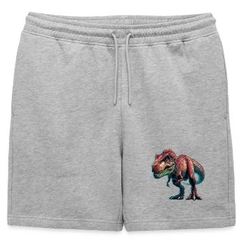 Dinosaure - Short de survêtement homme premium - gris chiné - Devant - AI Model Male 178 light (178cm)