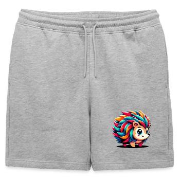 Hérisson - Short de survêtement homme premium - gris chiné - Devant - AI Model Male 178 light (178cm)