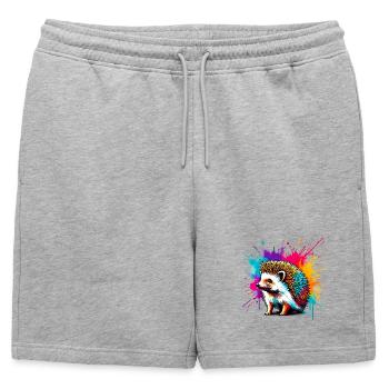Hedgehog - Mens' Premium Organic Sweatshorts - heather grey - Front - AI Model Male 178 light (178cm)