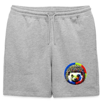 Hérisson - Short de survêtement homme premium - gris chiné - Devant - AI Model Male 178 light (178cm)