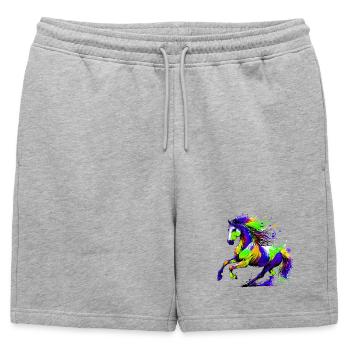 Cheval - Short de survêtement homme premium - gris chiné - Devant - AI Model Male 178 light (178cm)