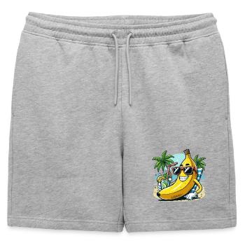 Banane détendue - Short de survêtement homme premium - gris chiné - Devant - AI Model Male 178 light (178cm)