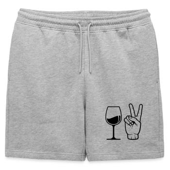 Commander du vin - Short de survêtement homme premium - gris chiné - Devant - AI Model Male 178 light (178cm)
