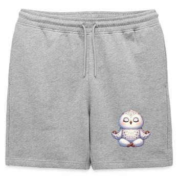 Sweet Owl Yoga Méditation Relaxation Intérieur - Short de survêtement homme premium - gris chiné - Devant - AI Model Male 178 light (178cm)