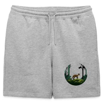Fossa - Short de survêtement homme premium - gris chiné - Devant - AI Model Male 178 light (178cm)