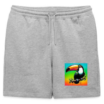 toucan - Short de survêtement homme premium - gris chiné - Devant - AI Model Male 178 light (178cm)