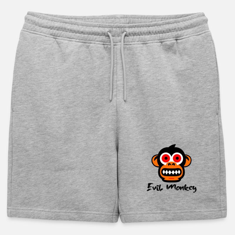 Evil monkey - Männer Premium Organic Sweatshorts - Grau meliert