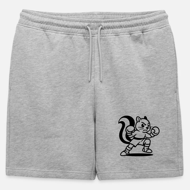 Boxer Eichhörnchen - Männer Premium Organic Sweatshorts - Grau meliert