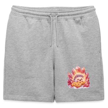 Hérisson en cristal avec un cookie - Short de survêtement homme premium - gris chiné - Devant - AI Model Male 178 light (178cm)