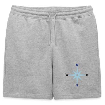 Compass Cardinal Directions Star Compass Maritime - Mens' Premium Organic Sweatshorts - heather grey - Front - AI Model Male 178 light (178cm)