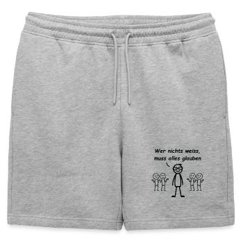 Si tu ne sais rien, tu dois tout croire - Short de survêtement homme premium - gris chiné - Devant - AI Model Male 178 light (178cm)
