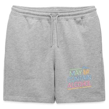 May Contain Alcohol Alkohol Mallorca Saufen JGA - Mens' Premium Organic Sweatshorts - heather grey - Front - AI Model Male 178 light (178cm)