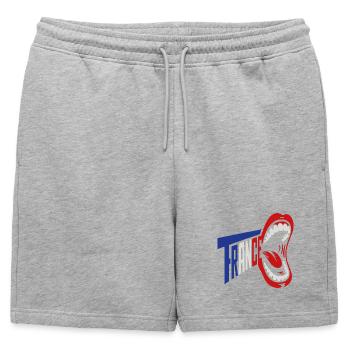Typographie rétro de Trance Scream - Short de survêtement homme premium - gris chiné - Devant - AI Model Male 178 light (178cm)