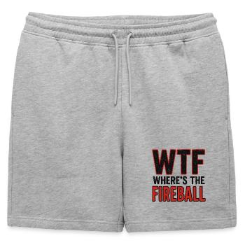C’est quoi ce truc : Où est l’humour de la boule de feu - Short de survêtement homme premium - gris chiné - Devant - AI Model Male 178 light (178cm)