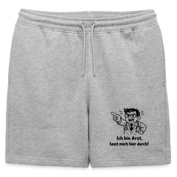 Je suis médecin, laissez-moi passer ici ! - Short de survêtement homme premium - gris chiné - Devant - AI Model Male 178 light (178cm)